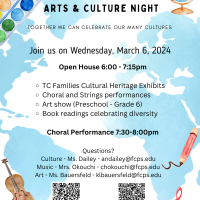 Flyer for Arts & Culture Night